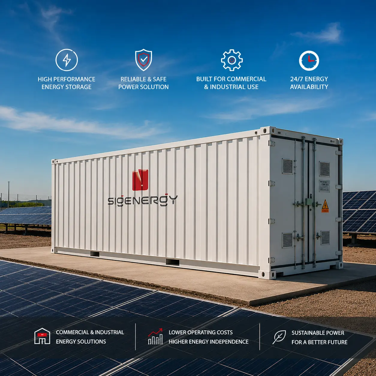 Modular containerised energy storage system beside photovoltaic generation