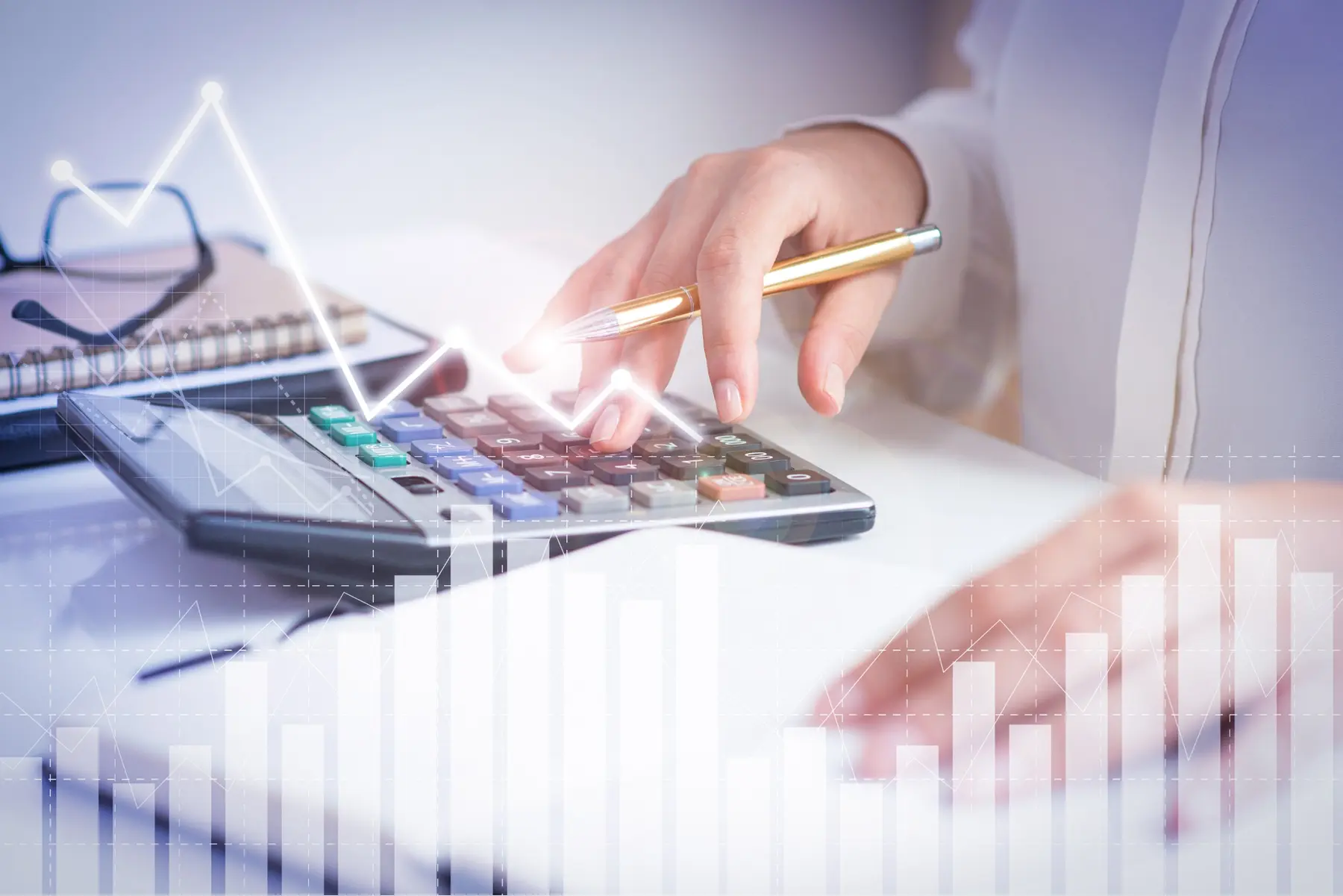 Accountant analysing the financial terms and projected cost of a solar Power Purchase Agreement