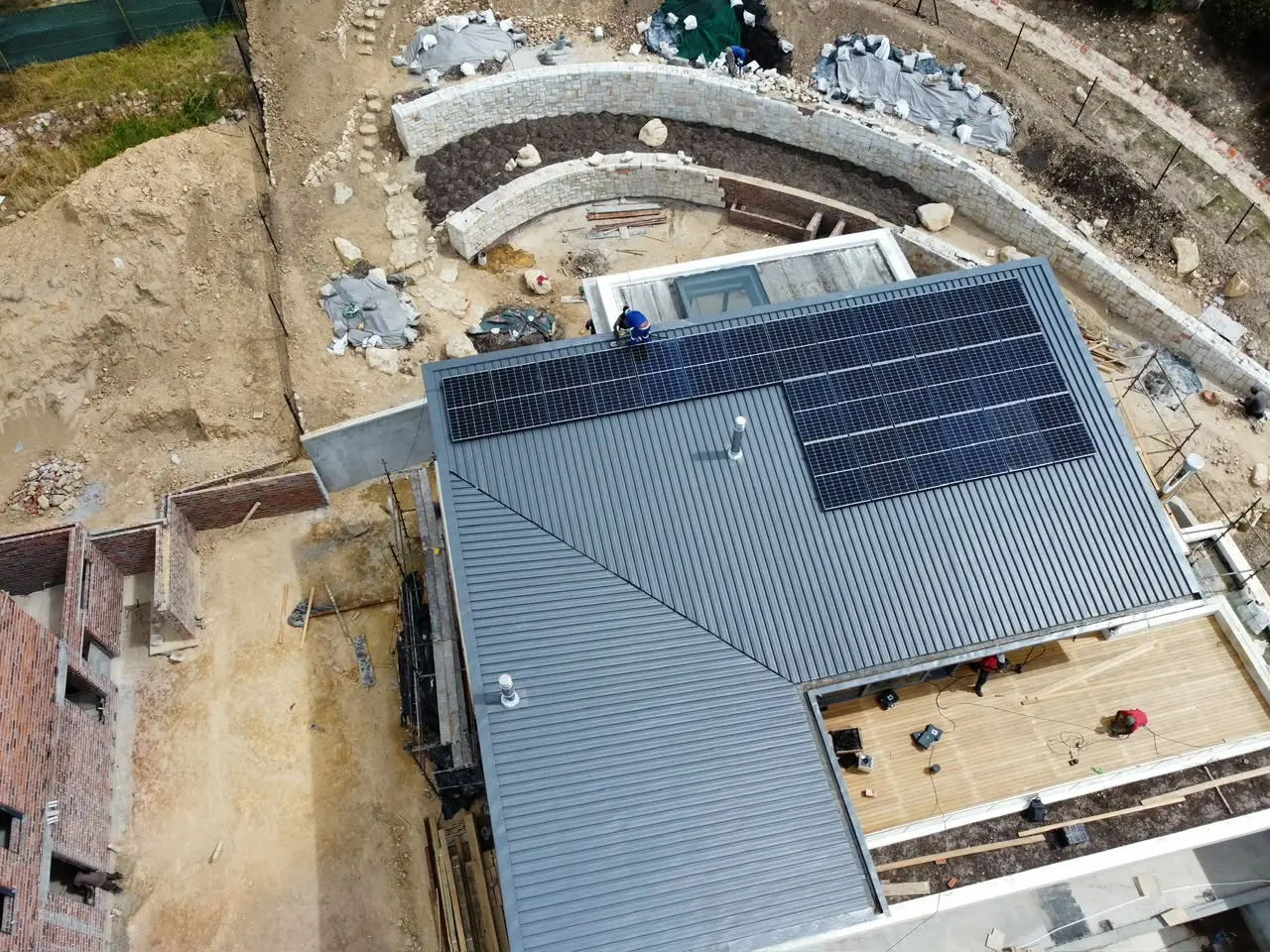 Rooftop solar project during installation on a South African commercial building