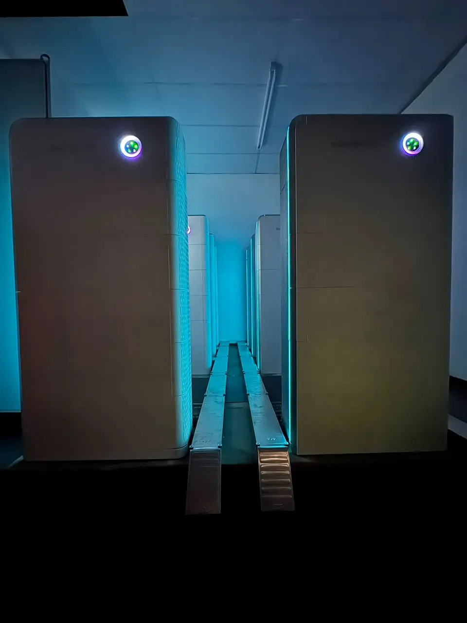 Two illuminated Sigenergy battery storage units for a commercial energy system